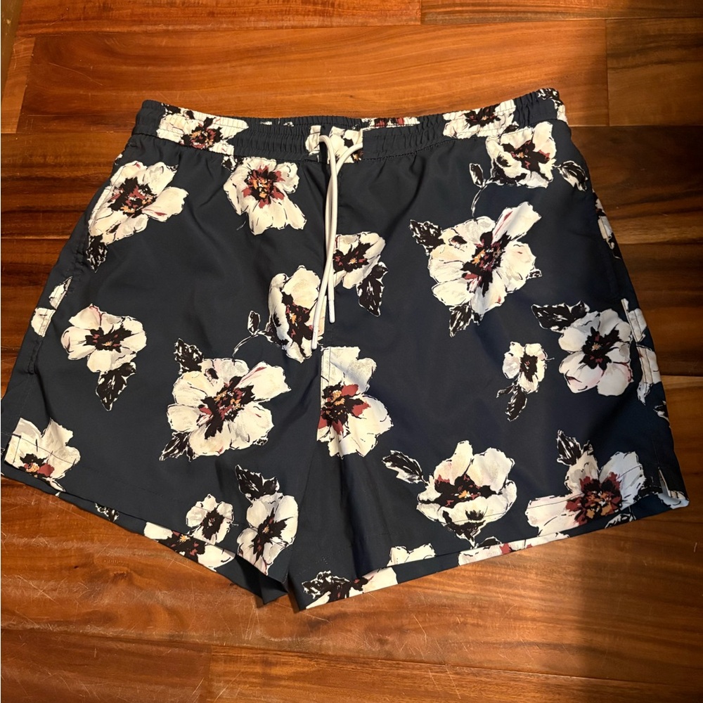 Abercrombie & Fitch Floral Swim Trunks Size Large Relaxed‎ Stretch (0542)
